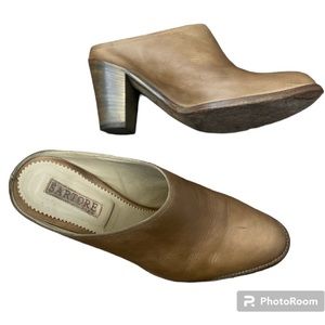 Sartore Paris Italian Made Mules Heel Leather Shoes Size 38.5
